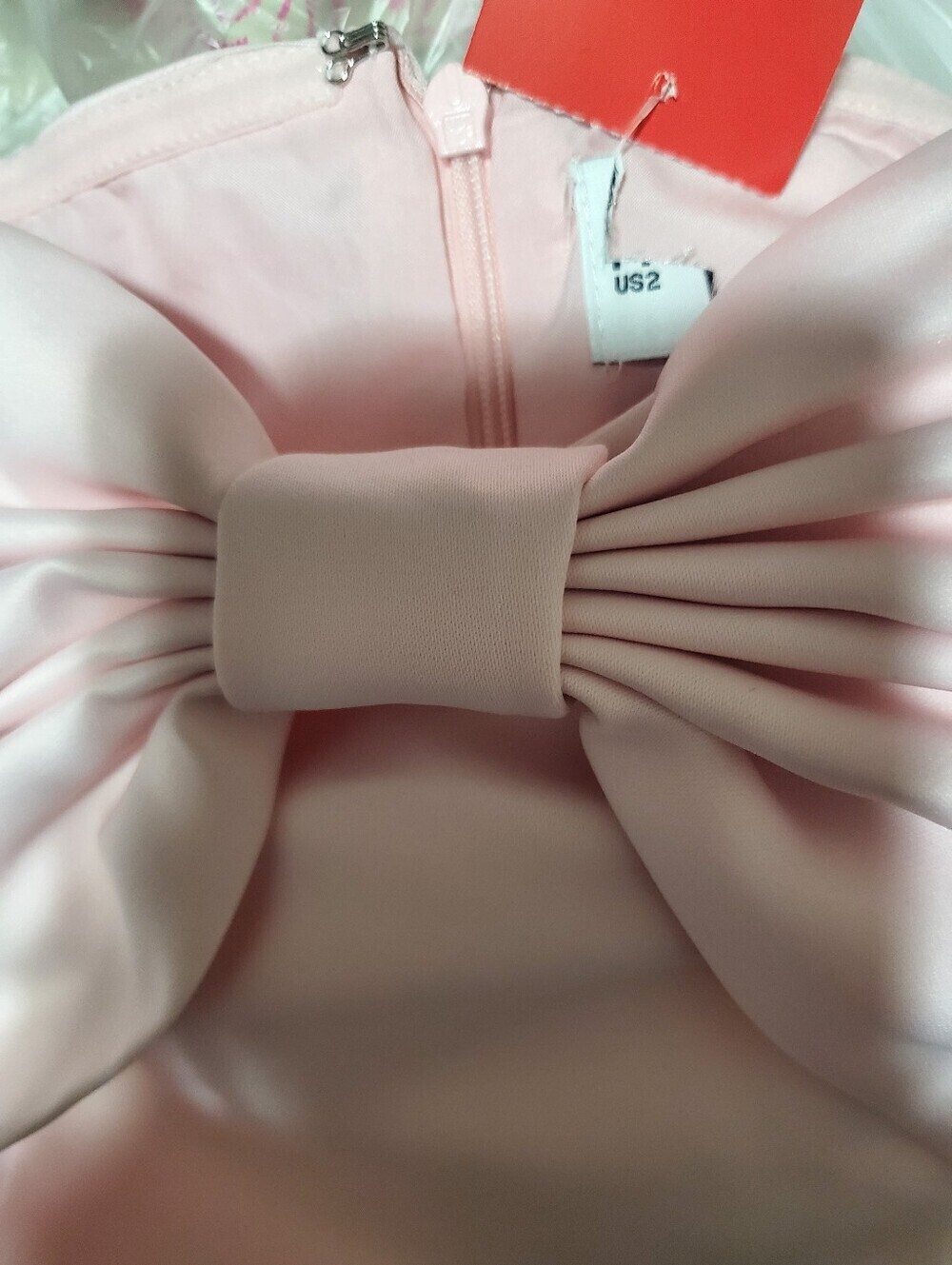 Princess Polly Strapless Light Pink Bow Mini Dress Size 2, 4,8 Or Size 12 - Picture 7 of 7